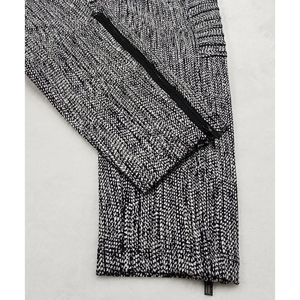Athleta DELANCEY Textured MOTO TIGHTS Black Printed Leggings XS